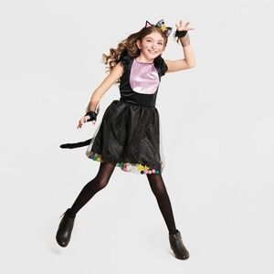 Kids Cat Costume Dress Only Black Large- Hyde & Eek! Boutique